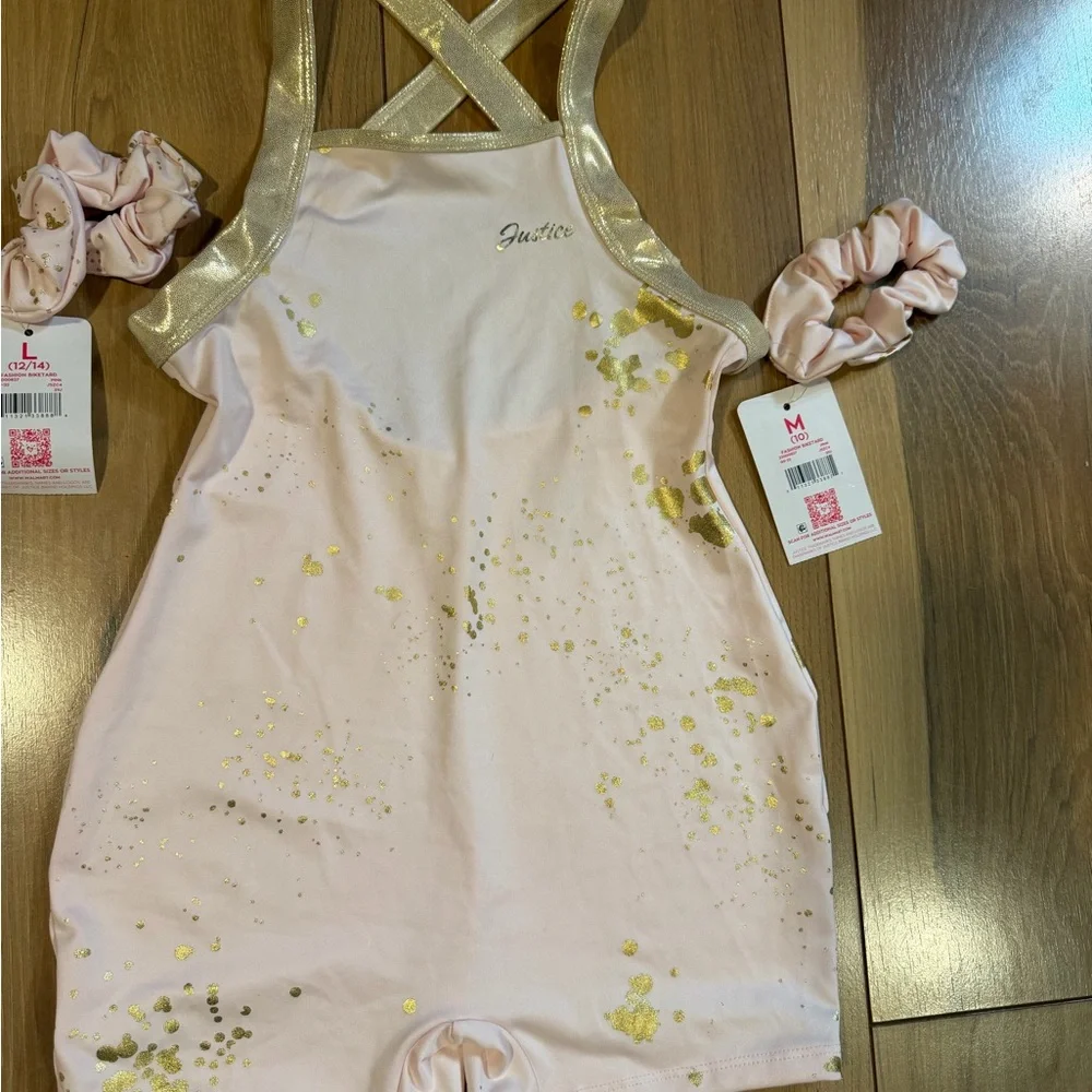 NWT Justice Girls Dance & Gymnastics Biketard - Size 10 & 12/14